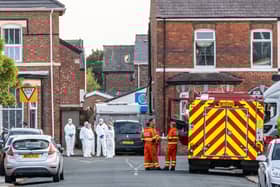 Emergency services near the scene in Hart Street, Southport