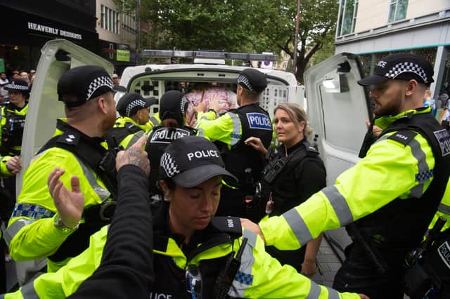 Protesters gathered on the Flag Market in Preston after the Southport murders