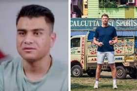 L: Adnan Miekhal pictured on Freddie Flintoff's Field of Dreams. R: Freddie pictured in a promotional poster for the show's second series. Credit: BBC