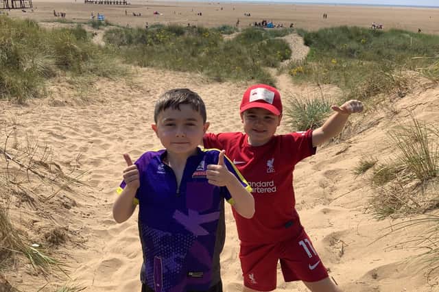 Harry and Alfie enjoyed a trip out to the seaside in the new minibus.