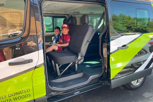 Harry and Alfie enjoyed a trip out to the seaside in the new minibus.