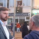 Blackpool South MP Chris Webb meets a constituent in South Shore