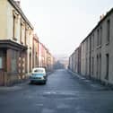 Oddfellow Street, Blackpool in the 1950s. The houses was demolished to make way for the police headquarters and Magistrates Court