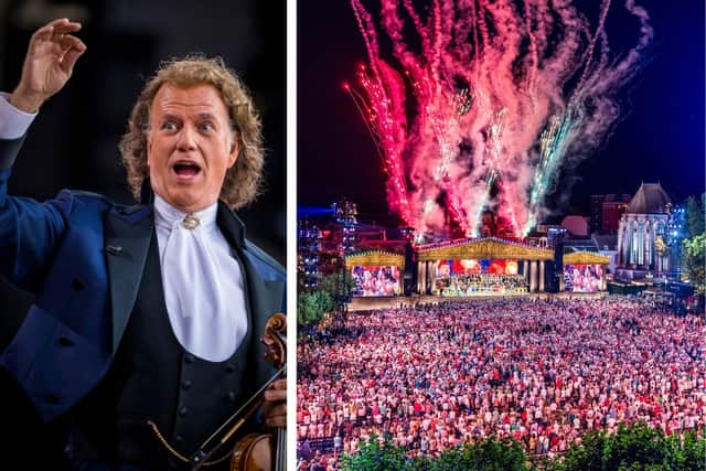 The concert takes place in André's hometown of Maastricht in the Netherlands.
