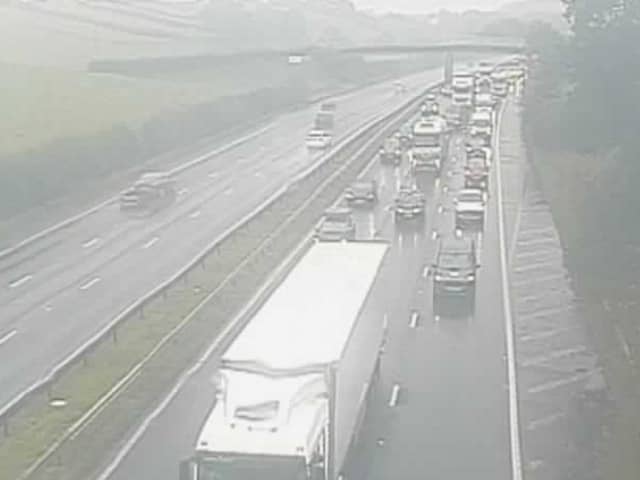 All lanes were closed on the M6 northbound near Kendal following a crash