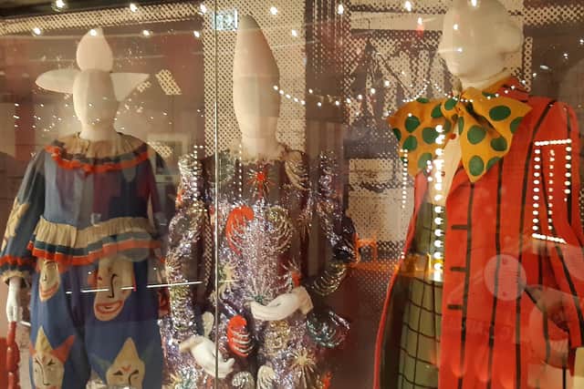 One of the current costume displays at Showtown