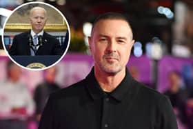 Main image: TV presenter Paddy McGuinness. Inset: Incumbent US President Joe Biden. Credit: Getty