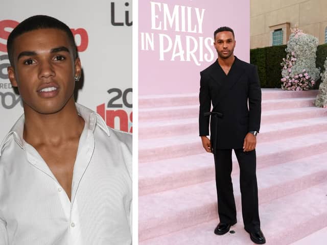Left: Lucien Laviscount pictured at the Inside Soap Awards in 2009. Right: at the Emily In Paris Season 4 Part 1 LA Premiere in 2024. Credit: Getty