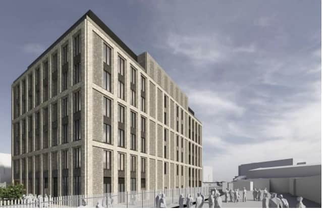 Artist's impression of the proposed new office block on Talbot Road, Blackpool