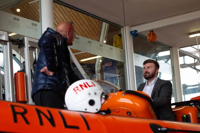 MP Chris Webb on a recent visit to the RNLI in Blackpool