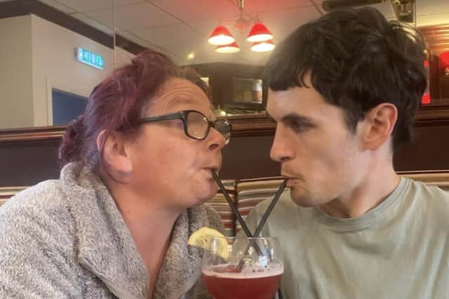 Linsey with Debbie Tyson's autistic son, Jack.