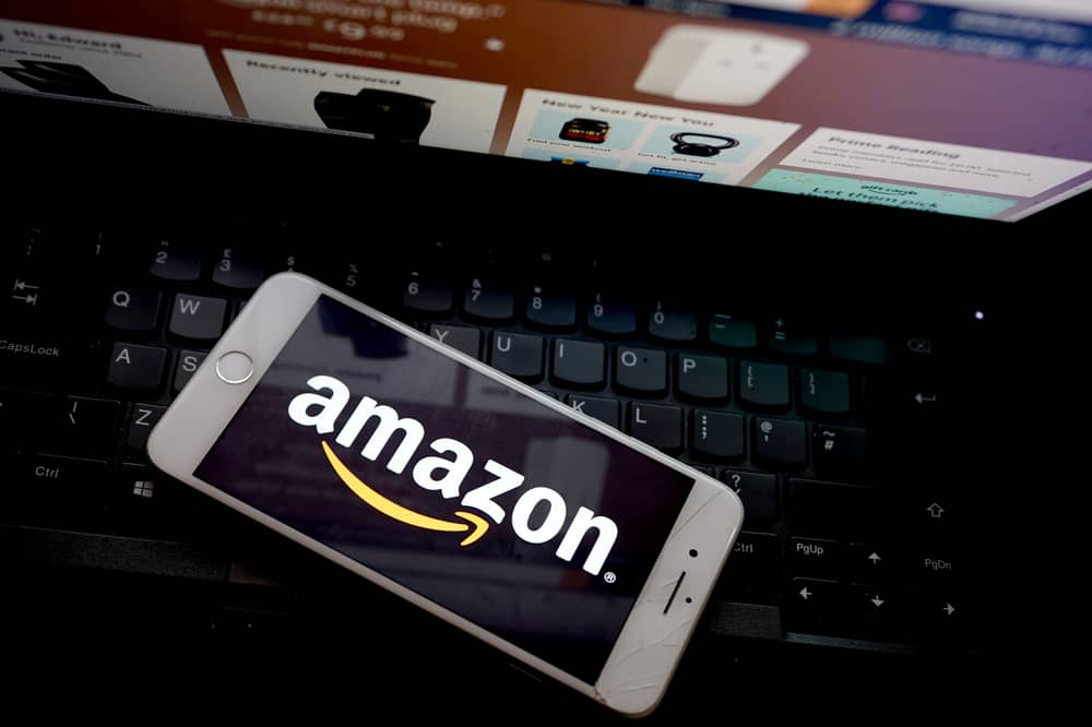 Amazon app seen on a mobile phone. Photo by Edward Smith/Getty Images