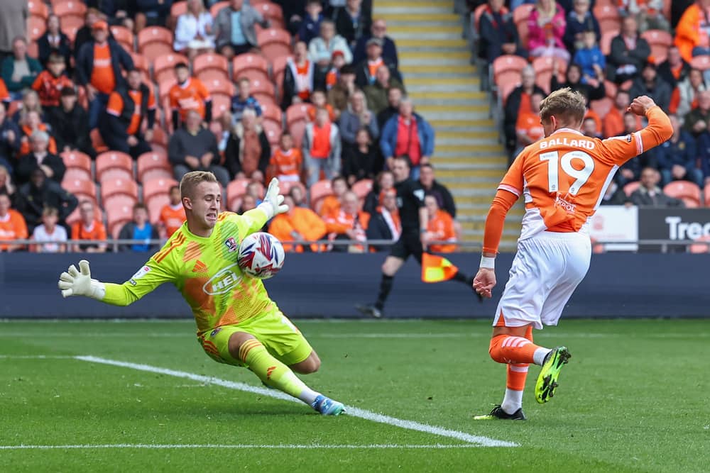 Dom Ballard is nursing an injury prior to Blackpool v Sheffield Wednesday. (Photographer Lee Parker / CameraSport)