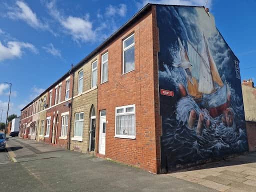 The new mural in Fleetwood by artists Chritian Fenn (Seca) and Haley Garner (Halo)