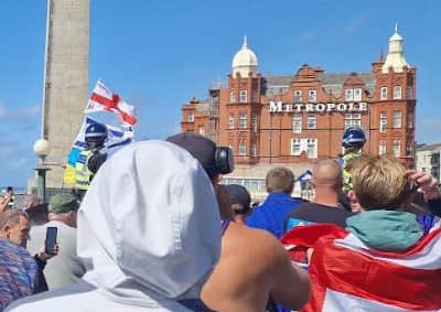 Blackpool's Metropole Hotel became a focus of attention for Right Wing priotests in August