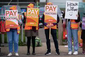 Striking NHS junior doctors on the picket line