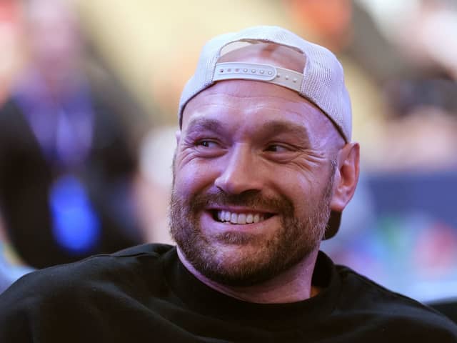 Tyson Fury in the stands at Wembley Stadium for the Dubois v Joshua fight. Credit: Bradley Collyer/PA Wire.