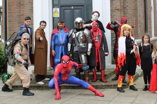People cosplaying as their favourite characters to promote the Fleetwood comic con event.