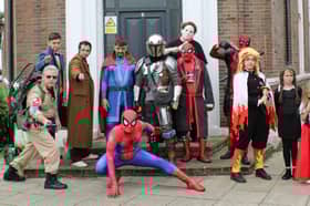 People cosplaying as their favourite characters to promote the Fleetwood comic con event.