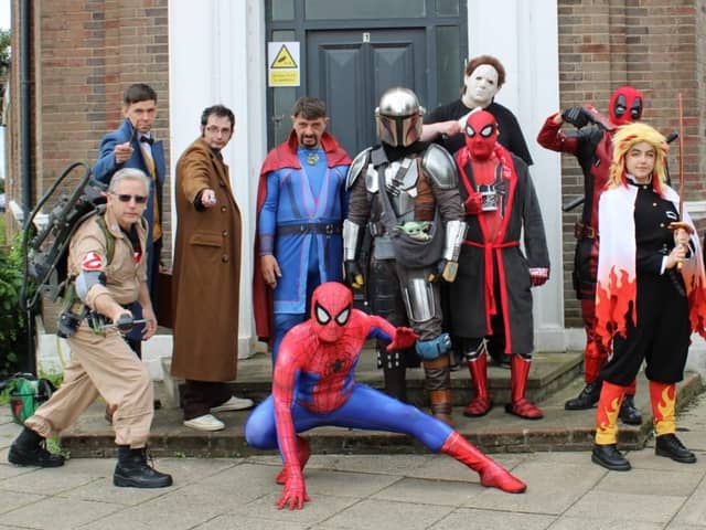 People cosplaying as their favourite characters to promote the Fleetwood comic con event.