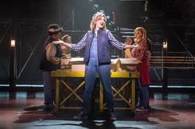 (centre) Melanie Masson as Esther Pokrifki in An Officer and a Gentleman, credit Marc Brenner (1)