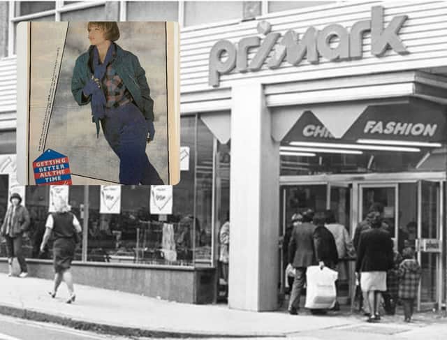 First Primark store in Britain and an advert for it (R). Photo: Primark