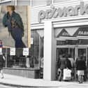 First Primark store in Britain and an advert for it (R). Photo: Primark
