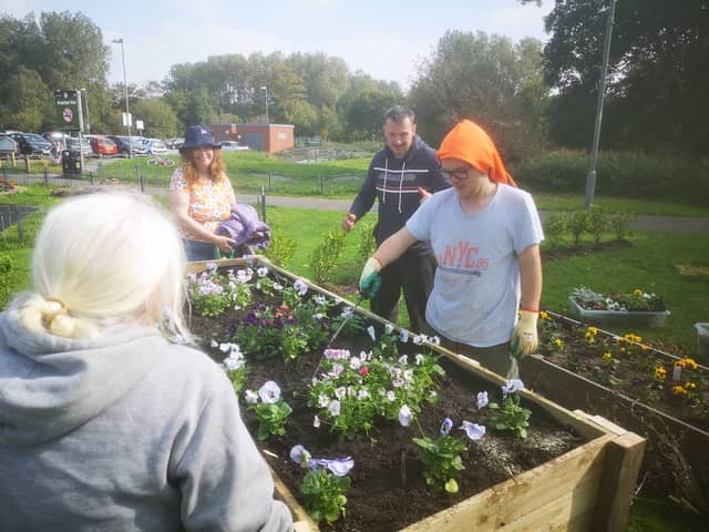 A new community garden space has been created at Moor Park in Blackpool