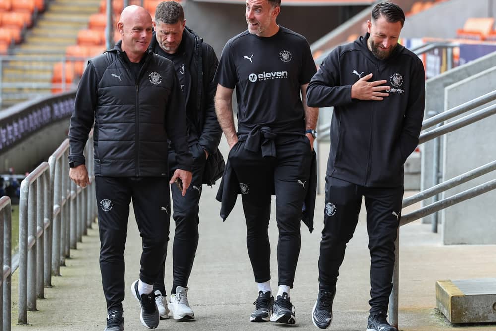 The Blackpool coaching team (Photographer Lee Parker / CameraSport)