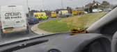 Emergency services at the scene at Norcross roundabout on Sunday evening. Credit: Linn Gray