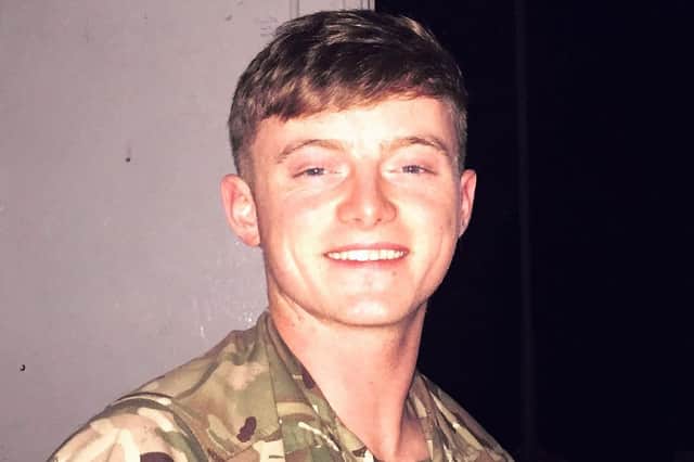 Mason Boyle in the army in Cyprus in 2019