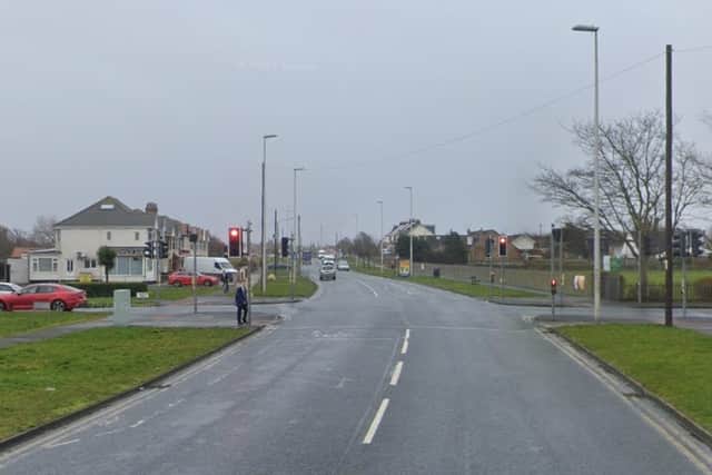 An elderly man was hospitalised after being cut from a car on Fleetwood Road