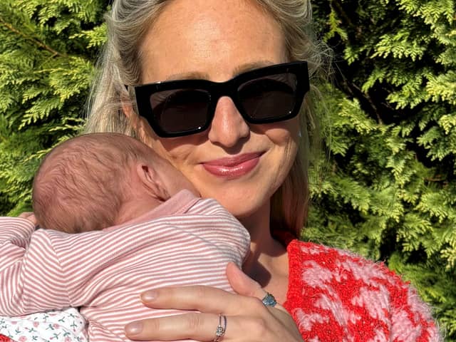 Alice Gregory with her newborn baby.