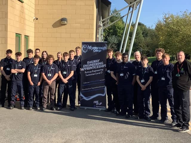 The eighteen new engineering apprentices at Northern with some of their teaching staff.