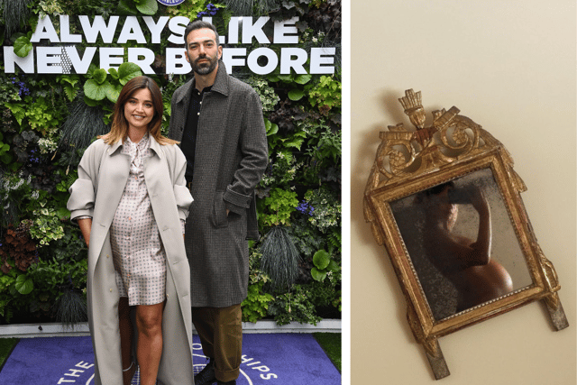 L: Jenna Coleman and Jamie Childs pictured in July. R: A picture Jenna shared in September.