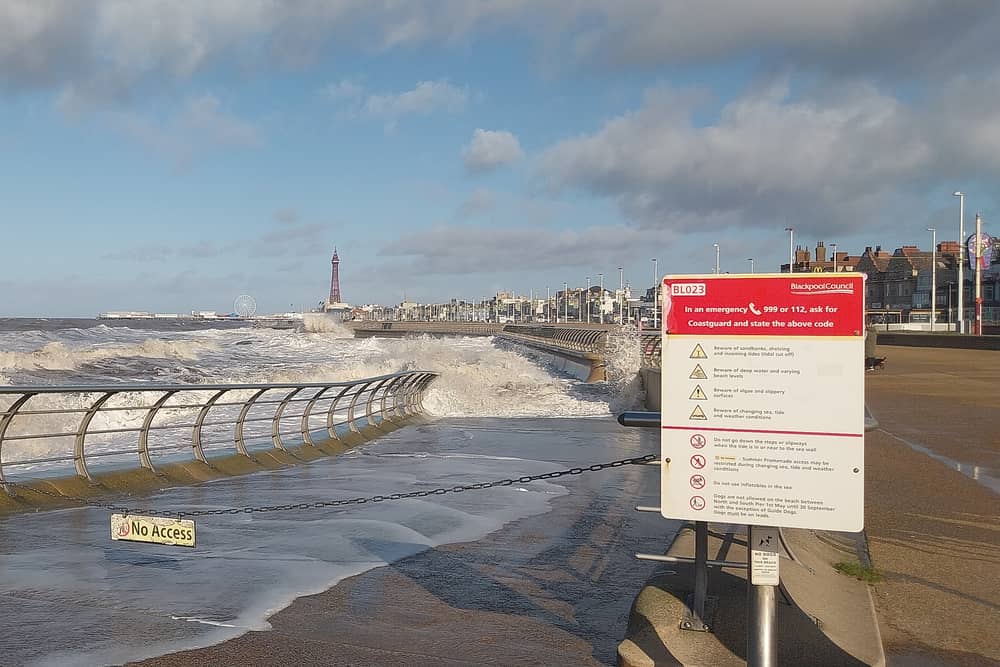 Higher sea levels could be a result of climate change in Blackpool