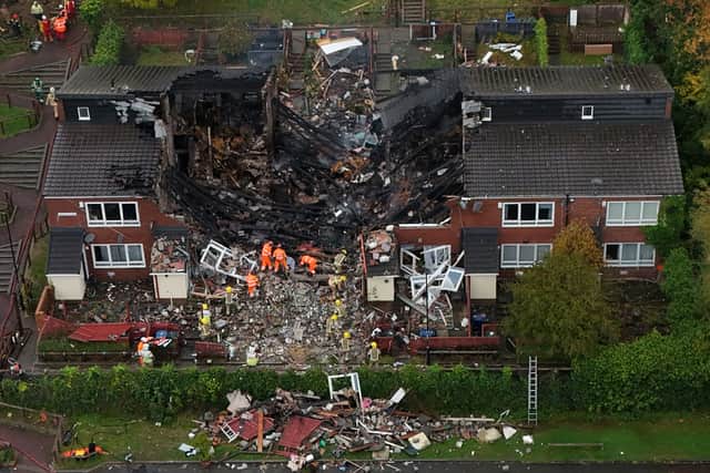 Three adults and one child have been rushed to hospital after a large fire destroyed a house in Newcastle.