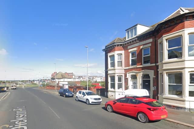 More than a dozen police officers were called to the incident at a flat in Dickson Road, Blackpool on Monday evening
