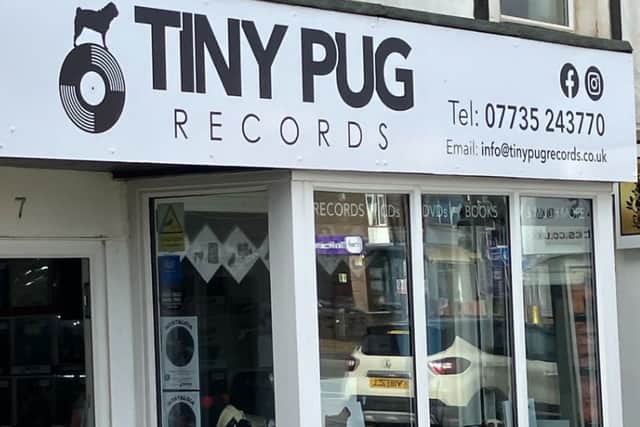 A surprise visitor called into The Tiny Pug record shop in Cleveleys