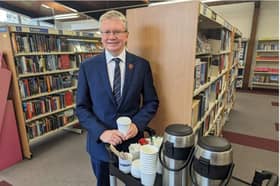 Coun Michael Green at Kingsfold Library