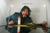 Laurence Llewelyn-Bowen  admires 'A Kind of Magic' by artist Severi Haapala from Finland, on display at Showtown, Blackpool, part of Lightpool Festival 2024.   A celebration of art, light, music and performance, with 24 different art and light installations around Blackpool sea front and around the town for nine nights until October 26th.