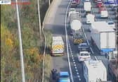 Three out of four lanes are closed on the M6 after a crash this morning