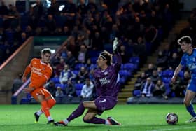 Dom Ballard is away on international duty with England’s under-20s. He won’t play for Blackpool against Northampton Town. (Photographer Lee Parker / CameraSport)