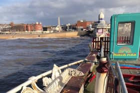 The Helter Skelter at North Pier in Blackpool was reportedly blown down during Storm Ashley