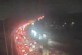 Heavy traffic was building on the M6 after a multi-vehicle c