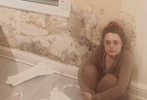 Mary Thompson says her house in Blackpool is so damp she is worried about the wellbeing of her two young children