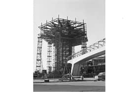 The tower at Forton Services going up