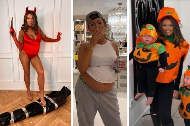 Pregnant Charlotte has been very busy with Halloween dress-up this week!