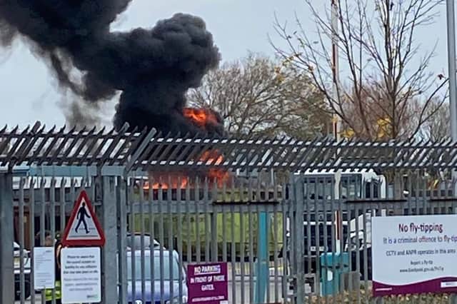 The tip fire caused thick black smoke to billow over the rooftops of Bispham