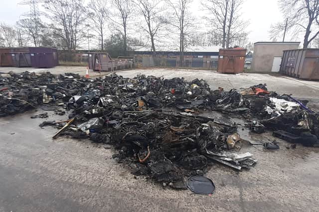 The aftermath of the blaze at the Bristol Avenue tip